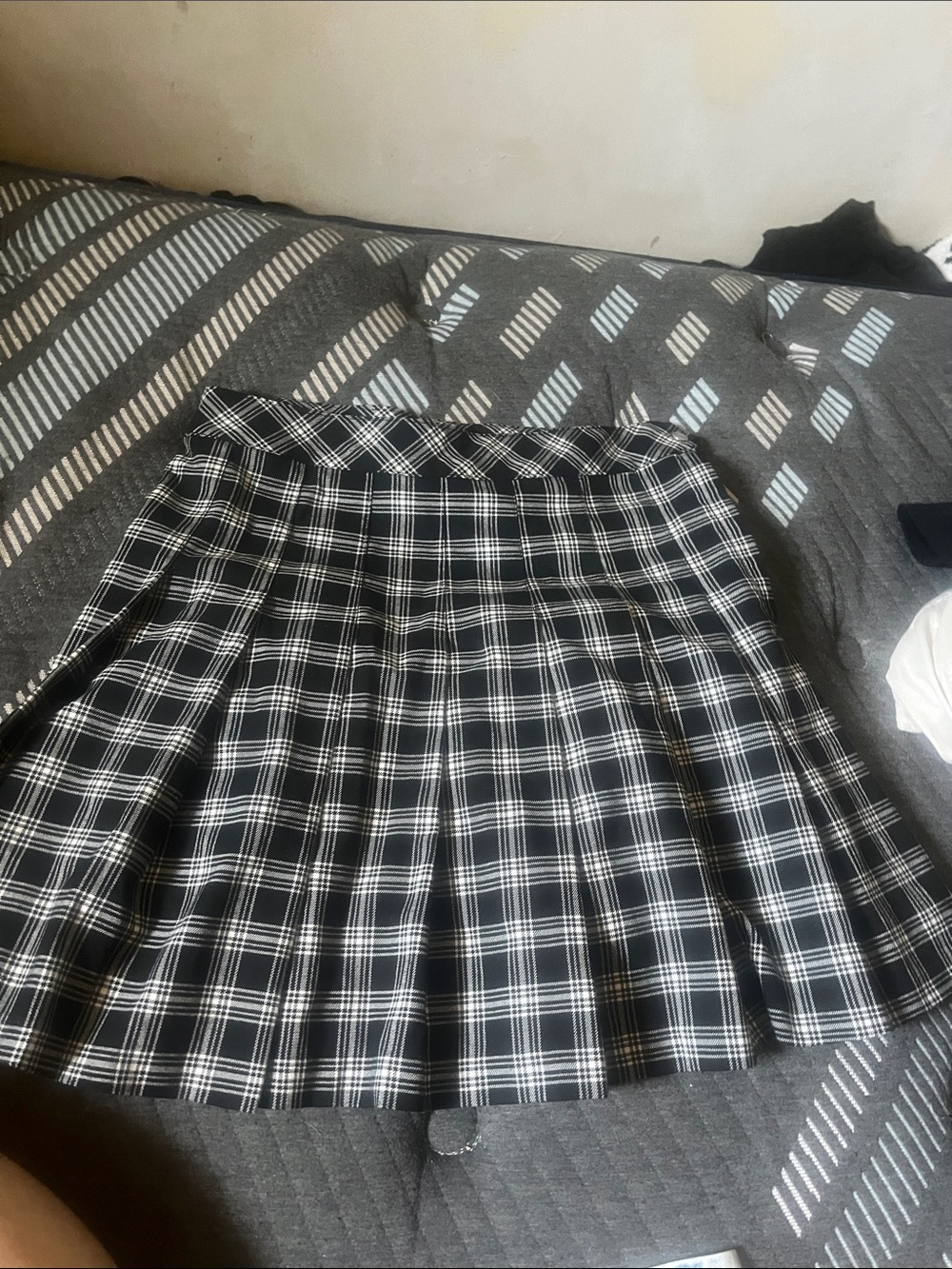 H&M Black and White Plaid Circle Skirt